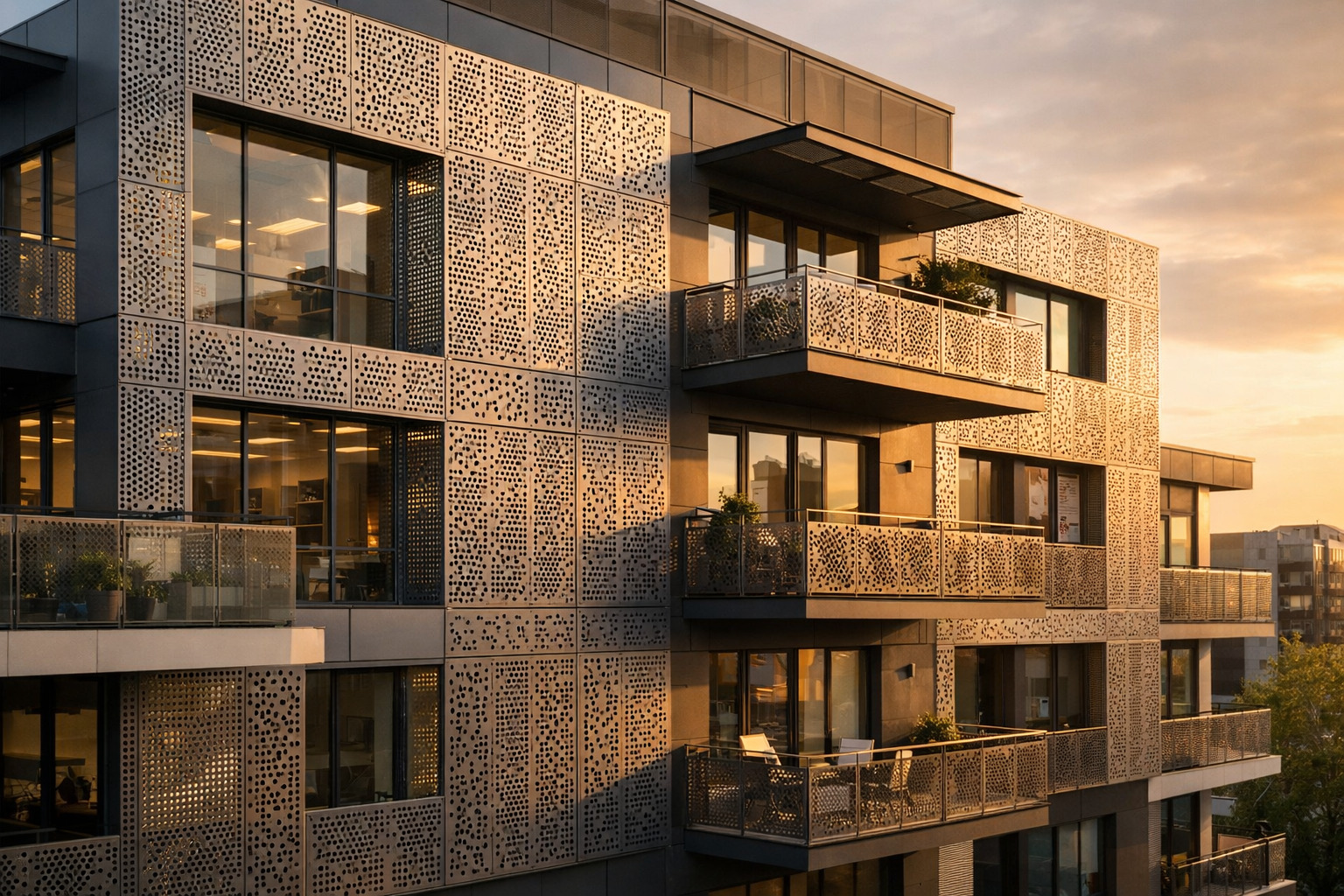 Panourile metalice traforate. Ce clădiri câștigă cel mai mult din ele?